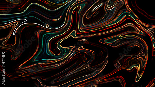 Vector Luminous Swirls. An abstract visual feast of swirling colors on a dark background, evoking a sense of depth and fluidity.