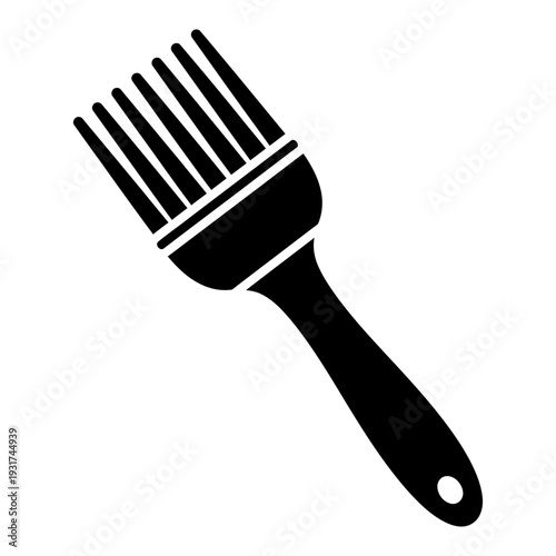 Basting brush icon silhouette for kitchen cooking and baking food preparation vector illustration