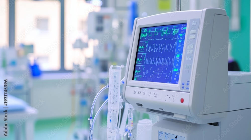 custom made wallpaper toronto digitalA medical monitor displays vital signs in a bright healthcare environment with various equipment