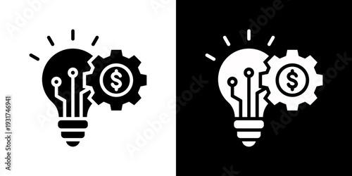 Business Innovation Icon Set Vector Collection Isolated In Black And White