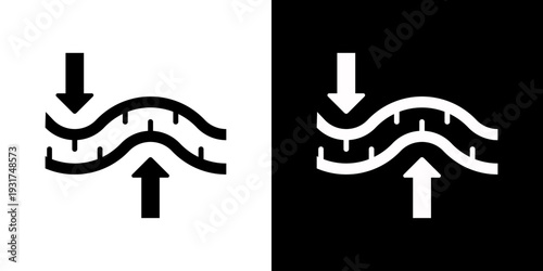 Elasticity Icon Set Vector Collection Isolated In Black And White