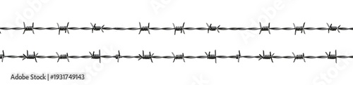 Konstfotografi Seamless Horizontal Barbed Wire Line Patterns and Industrial Security Fence Stra