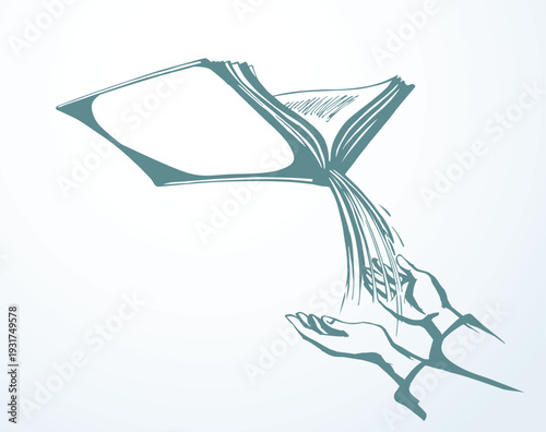 Vector drawing. Water from book