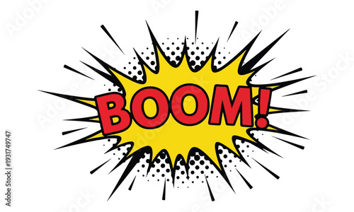 BOOM! Comic Speech Bubble with Explosion Sound Effect
