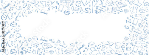 Vector background. Pattern of various icons