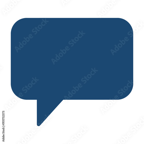 Blue speech bubble icon isolated on a white background simple communication symbol with rounded edges modern design element for social media chat and messaging apps
