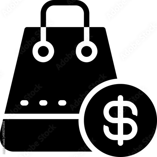 Tableau sur toile shopping bag glyph icon