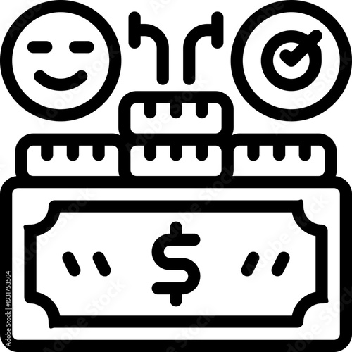 affordable line icon. Clean and minimalist vector icon for websites, mobile apps, presentations, and logos. Fully scalable and customizable for any project.