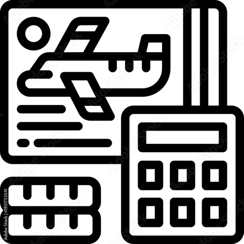 calculation line icon. Clean and minimalist vector icon for websites, mobile apps, presentations, and logos. Fully scalable and customizable for any project.