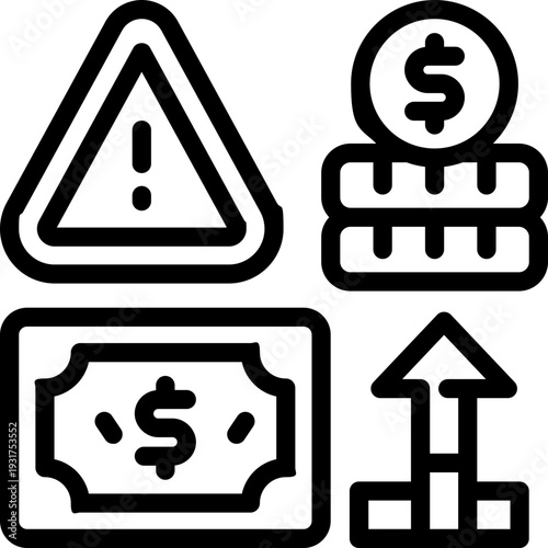 over budget line icon. Clean and minimalist vector icon for websites, mobile apps, presentations, and logos. Fully scalable and customizable for any project.