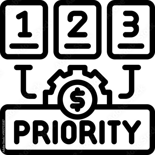 priority guide line icon. Clean and minimalist vector icon for websites, mobile apps, presentations, and logos. Fully scalable and customizable for any project.