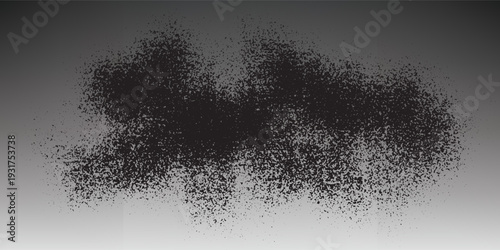 Abstract dark cloud of tangled lines on a gradient background.