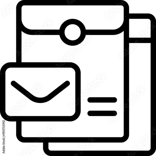 envelope line icon. Clean and minimalist vector icon for websites, mobile apps, presentations, and logos. Fully scalable and customizable for any project.