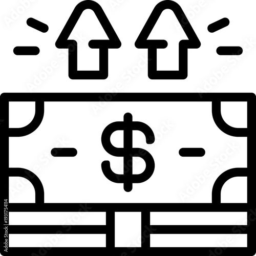 salary line icon. Clean and minimalist vector icon for websites, mobile apps, presentations, and logos. Fully scalable and customizable for any project.