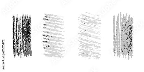 Abstract brushstroke patterns in varying shades of gray on white