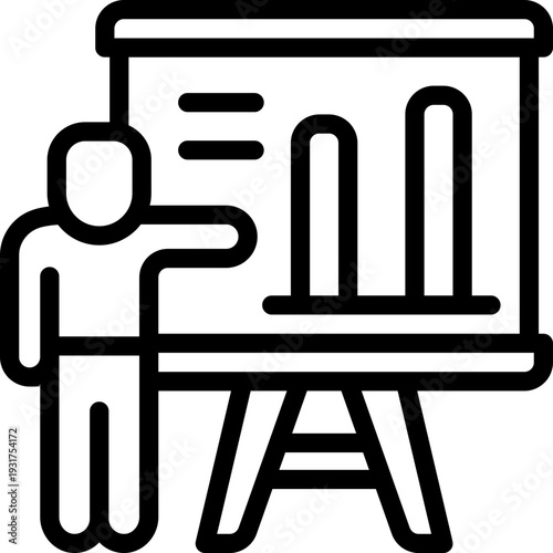 presentation line icon. Clean and minimalist vector icon for websites, mobile apps, presentations, and logos. Fully scalable and customizable for any project.