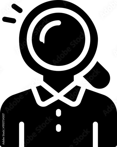 job seeker glyph icon. Strong and solid vector icon for websites, mobile interfaces, presentations, and visual branding. High quality and easy to edit.