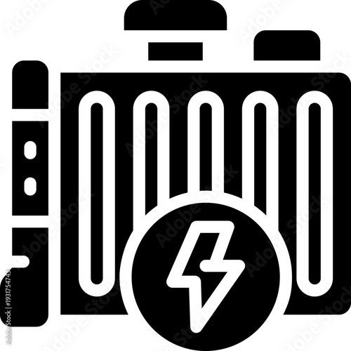 radiator glyph icon. strong and solid vector icon for websites, mobile interfaces, presentations, and visual branding. high quality and easy to edit.