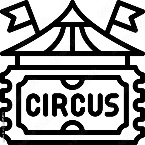 ticket line icon. Clean and minimalist vector icon for websites, mobile apps, presentations, and logos. Fully scalable and customizable for any project.