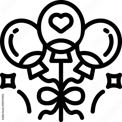 balloon line icon. Clean and minimalist vector icon for websites, mobile apps, presentations, and logos. Fully scalable and customizable for any project.