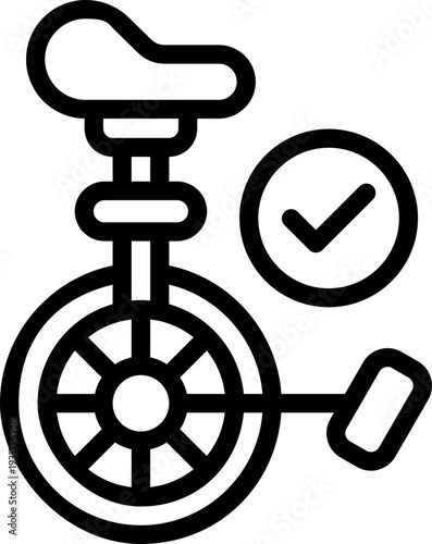 unicycle line icon. Clean and minimalist vector icon for websites, mobile apps, presentations, and logos. Fully scalable and customizable for any project.