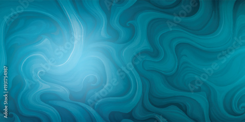 Abstract Blue Swirls and Waves Background.