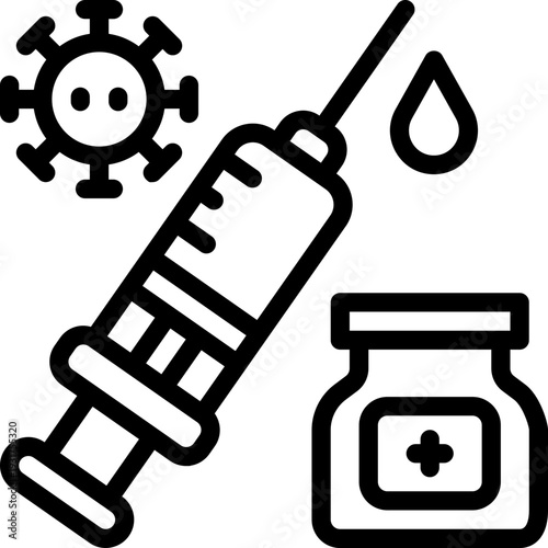 vaccine line icon. Clean and minimalist vector icon for websites, mobile apps, presentations, and logos. Fully scalable and customizable for any project.
