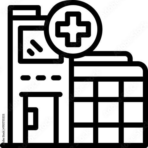 medical center line icon. Clean and minimalist vector icon for websites, mobile apps, presentations, and logos. Fully scalable and customizable for any project.