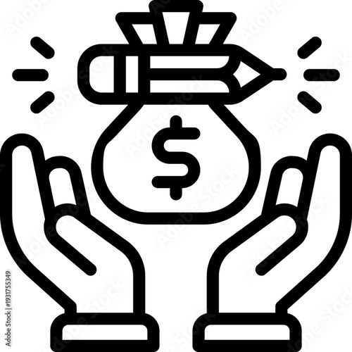 fundraising line icon. Clean and minimalist vector icon for websites, mobile apps, presentations, and logos. Fully scalable and customizable for any project.