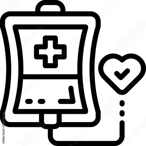 blood bag line icon. Clean and minimalist vector icon for websites, mobile apps, presentations, and logos. Fully scalable and customizable for any project.