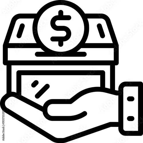 donation line icon. Clean and minimalist vector icon for websites, mobile apps, presentations, and logos. Fully scalable and customizable for any project.