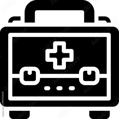 first aid kit glyph icon. Strong and solid vector icon for websites, mobile interfaces, presentations, and visual branding. High quality and easy to edit.