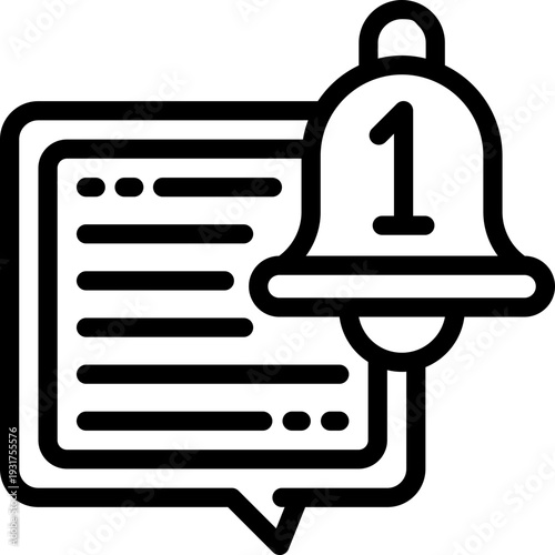 notification line icon. Clean and minimalist vector icon for websites, mobile apps, presentations, and logos. Fully scalable and customizable for any project.