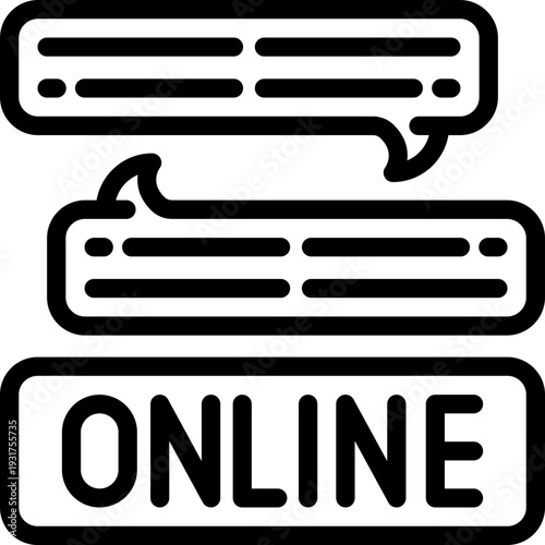 online line icon. Clean and minimalist vector icon for websites, mobile apps, presentations, and logos. Fully scalable and customizable for any project.