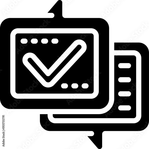 check sign glyph icon. Strong and solid vector icon for websites, mobile interfaces, presentations, and visual branding. High quality and easy to edit.