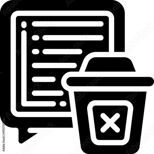 delete glyph icon. Strong and solid vector icon for websites, mobile interfaces, presentations, and visual branding. High quality and easy to edit.