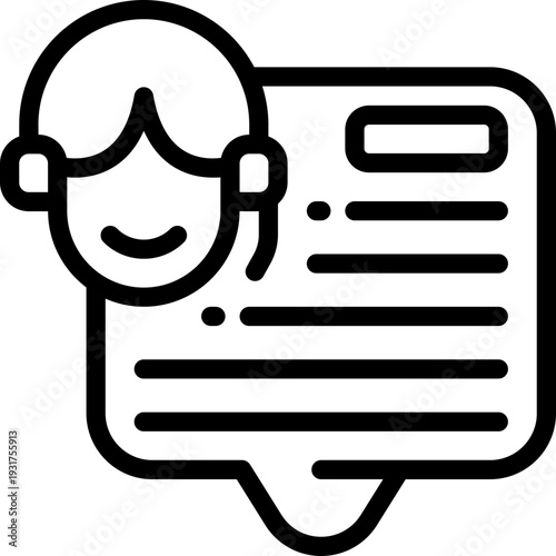 customer service line icon. Clean and minimalist vector icon for websites, mobile apps, presentations, and logos. Fully scalable and customizable for any project.