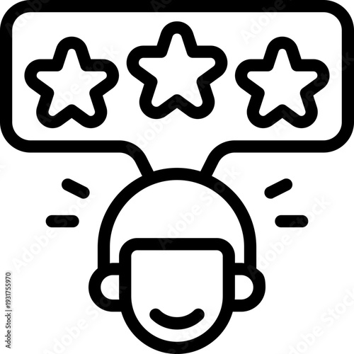 rating line icon. Clean and minimalist vector icon for websites, mobile apps, presentations, and logos. Fully scalable and customizable for any project.