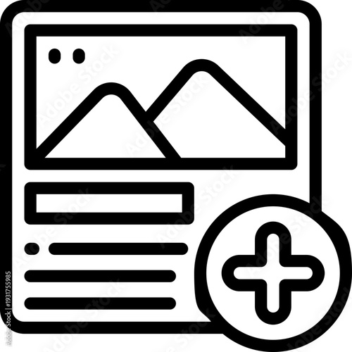 photo line icon. Clean and minimalist vector icon for websites, mobile apps, presentations, and logos. Fully scalable and customizable for any project.