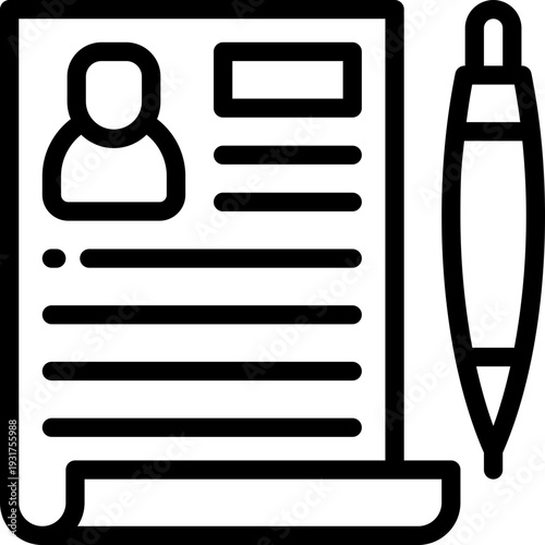 contract line icon. Clean and minimalist vector icon for websites, mobile apps, presentations, and logos. Fully scalable and customizable for any project.