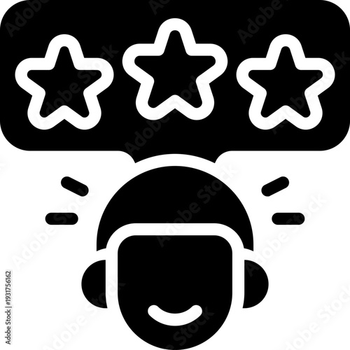 rating glyph icon. Strong and solid vector icon for websites, mobile interfaces, presentations, and visual branding. High quality and easy to edit.