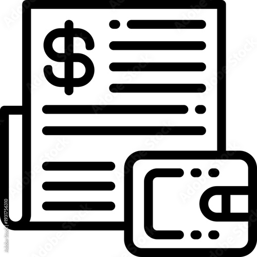 budget line icon. Clean and minimalist vector icon for websites, mobile apps, presentations, and logos. Fully scalable and customizable for any project.