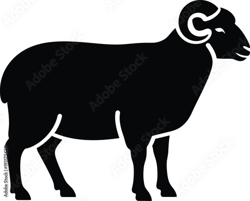black bull silhouette vector illustration