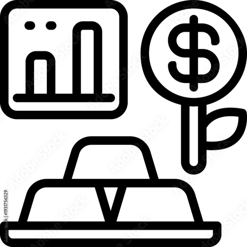 investment line icon. Clean and minimalist vector icon for websites, mobile apps, presentations, and logos. Fully scalable and customizable for any project.