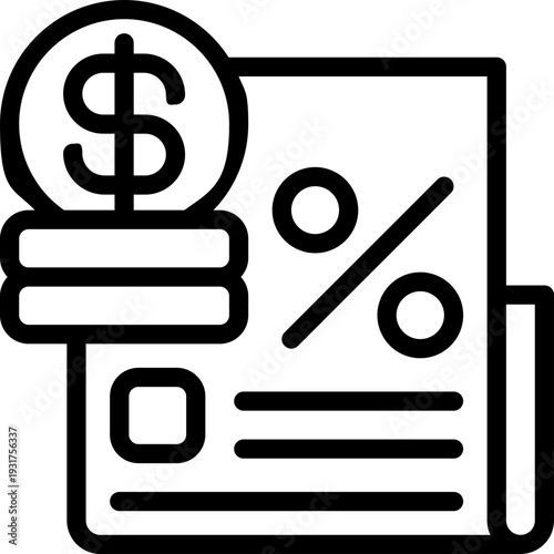 taxes line icon. Clean and minimalist vector icon for websites, mobile apps, presentations, and logos. Fully scalable and customizable for any project.