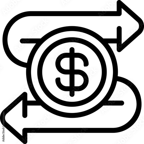 cash flow line icon. Clean and minimalist vector icon for websites, mobile apps, presentations, and logos. Fully scalable and customizable for any project.