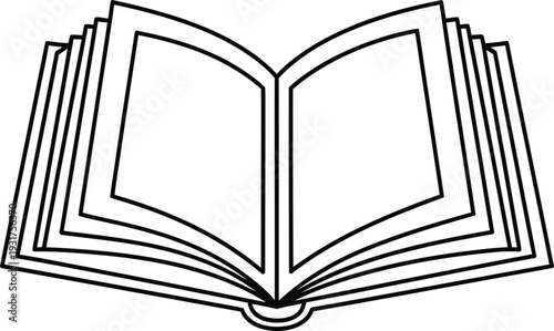 open book with visible pages on white background