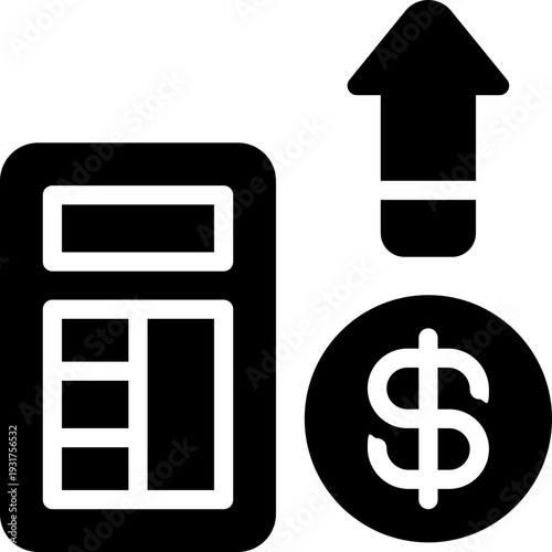 financial glyph icon. Strong and solid vector icon for websites, mobile interfaces, presentations, and visual branding. High quality and easy to edit.