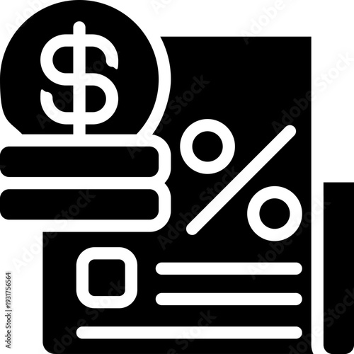 taxes glyph icon. Strong and solid vector icon for websites, mobile interfaces, presentations, and visual branding. High quality and easy to edit.