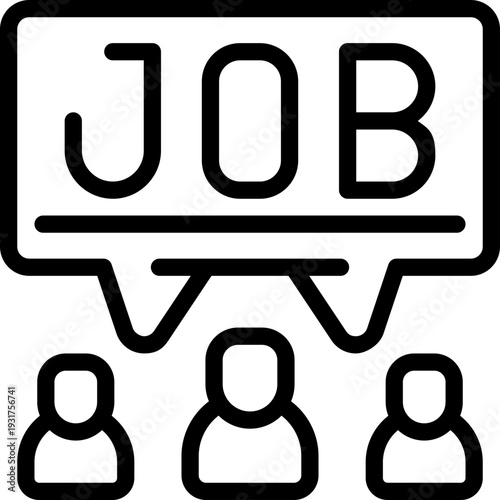 job hiring line icon. Clean and minimalist vector icon for websites, mobile apps, presentations, and logos. Fully scalable and customizable for any project.